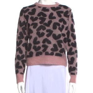 Saint Laurent 2014 Pink Mohair Sweater Hearts XL Hedi Slimane Collection